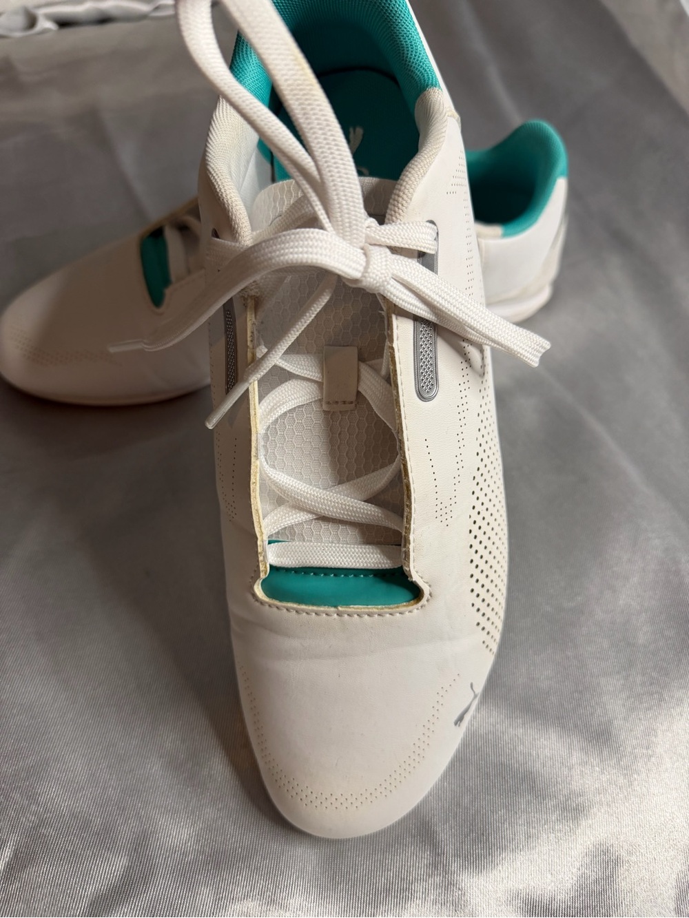 Puma Women’s White and Teal Athletic Sneakers
